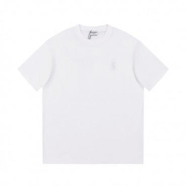 입생로랑 남성 화이트 크루넥 반팔티 - Saint laurent Mens White Short sleeved Tshirts 