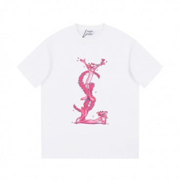 입생로랑 남성 화이트 크루넥 반팔티 - Saint laurent White Short sleeved Tshirts 