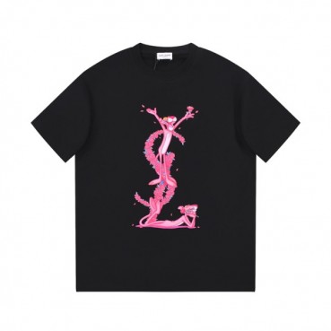 입생로랑 남성 블랙 크루넥 반팔티 - Saint laurent Black Short sleeved Tshirts 