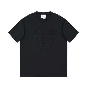 구찌 남/녀 블랙 크루넥 반팔티 - Gucci Unisex Black Short sleeved Tshirts 