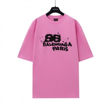 발렌시아가 남성 핑크 크루넥 반팔티 - Balenciaga Mens Pink Short sleeved Tshirts 
