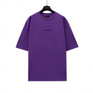 발렌시아가 남성 퍼플 크루넥 반팔티 - Balenciaga Mens Purple Short sleeved Tshirts 