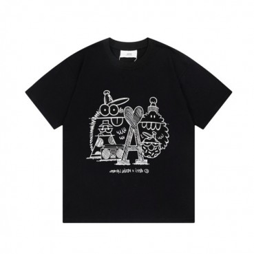 아미 남성 크루넥 블랙 반팔티 - Ami Mens Black Tshirts 