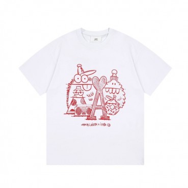 아미 남성 크루넥 화이트 반팔티 - Ami Mens White Tshirts 