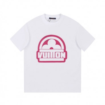 루이비통 남성 화이트 크루넥 반팔티 - Louis vuitton Mens White Short sleeved Tshirts 