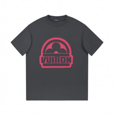 루이비통 남성 그레이 크루넥 반팔티 - Louis vuitton Mens Gray Short sleeved Tshirts 