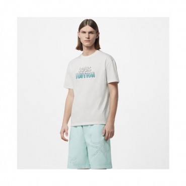 루이비통 남성 화이트 크루넥 반팔티 - Louis vuitton Mens White Short sleeved Tshirts 