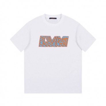 루이비통 남성 화이트 크루넥 반팔티 - Louis vuitton Mens White Short sleeved Tshirts 