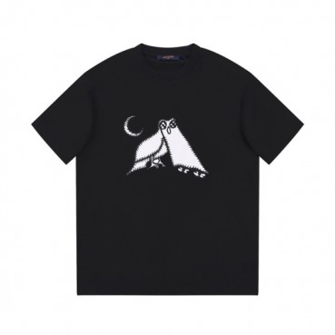 루이비통 남성 블랙 크루넥 반팔티 - Louis vuitton Mens Black Short sleeved Tshirts 
