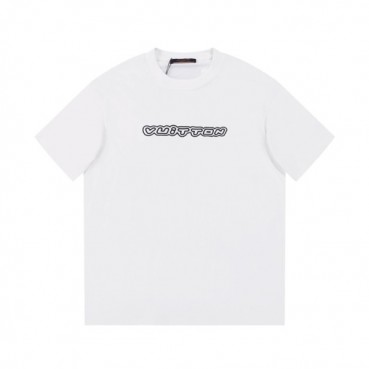 루이비통 남성 화이트 크루넥 반팔티 - Louis vuitton Mens White Short sleeved Tshirts 