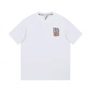 버버리 남성 화이트 크루넥 반팔티 - Burberry Mens White Short Sleeved Tshirts 