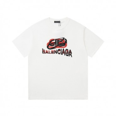 발렌시아가 남성 화이트 크루넥 반팔티 - Balenciaga Mens White Short sleeved Tshirts 