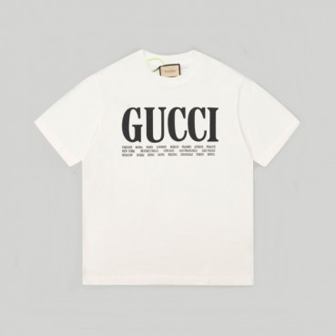 구찌 남/녀 화이트 크루넥 반팔티 - Gucci Unisex White Short sleeved Tshirts 
