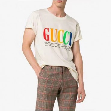 구찌 남/녀 화이트 크루넥 반팔티 - Gucci Unisex White Short sleeved Tshirts 