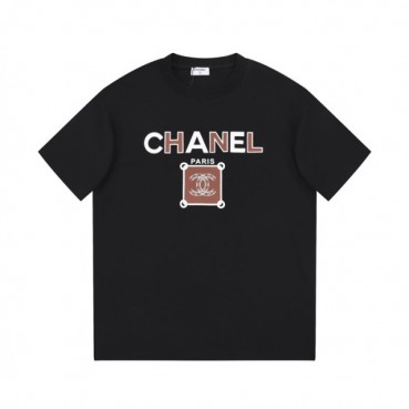샤넬 남/녀 크루넥 블랙 반팔티 - Chanel Unisex Black Tshirts 