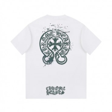 크롬하츠 남성 화이트 크루넥 반팔티 - Chrom Hearts Mens White Short sleeved Tshirts 