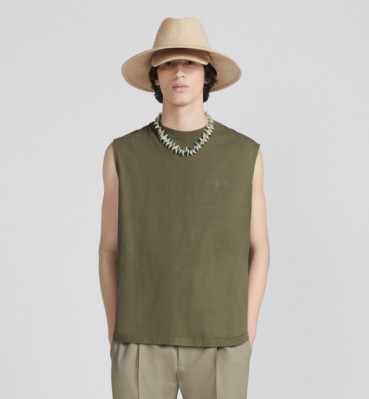디올 남성 카키 크루넥 나시 - Dior Mens Khaki Short sleeved Tshirts 