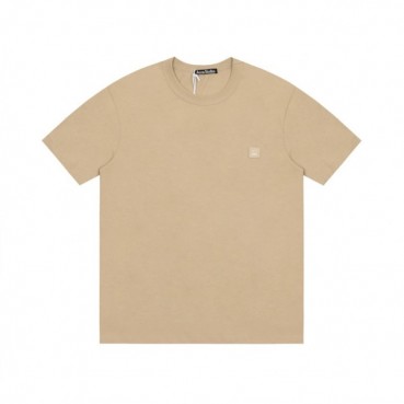 아크네 남/녀 카멜 크루넥 반팔티 - Acne Unisex Camel Short sleeved T