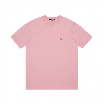 아크네 남/녀 핑크 크루넥 반팔티 - Acne Unisex Pink Short sleeved T