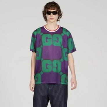 구찌 남/녀 퍼플 크루넥 반팔티 - Gucci Unisex Purple Short sleeved Tshirts 