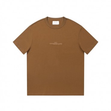 메종마르지엘라 남/녀 크루넥 카멜 반팔티 - Maison Margiela Unisex Camel Tshirts 