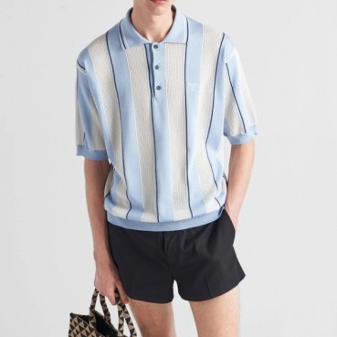 프라다 남성 블루 폴로 반팔티 - Prada Mens Blue Short sleeved Tshirts 