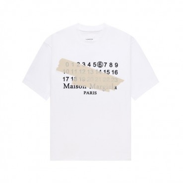 메종마르지엘라 남/녀 크루넥 화이트 반팔티 - Maison Margiela Unisex White Tshirts 