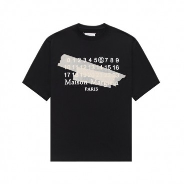 메종마르지엘라 남/녀 크루넥 블랙 반팔티 - Maison Margiela Unisex Black Tshirts 