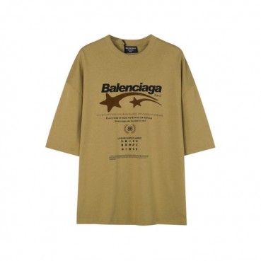 발렌시아가 남성 카멜 크루넥 반팔티 - Balenciaga Mens Camel Short sleeved Tshirts 