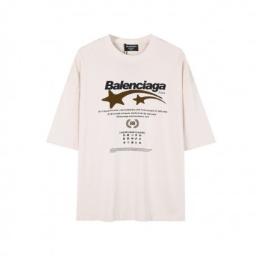 발렌시아가 남성 베이지 크루넥 반팔티 - Balenciaga Mens Beige Short sleeved Tshirts 