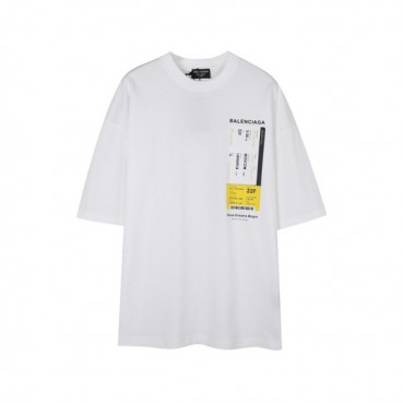 발렌시아가 남성 화이트 크루넥 반팔티 - Balenciaga Mens White Short sleeved Tshirts 