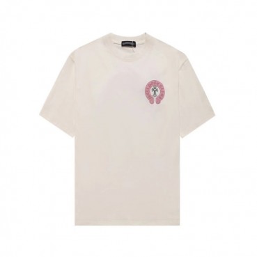 크롬하츠 남성 아이보리 크루넥 반팔티 - Chrom Hearts Mens Ivory Short sleeved Tshirts 