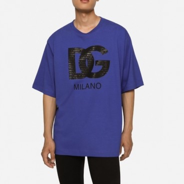 돌체앤가바나 남성 블루 크루넥 반팔티 - Dolce&Gabbbana Mens Blue Tshirts 