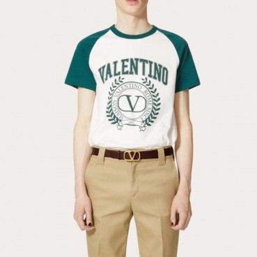 발렌티노 남성 그린 크루넥 반팔티 - Valentino Mens Green Tshirts 