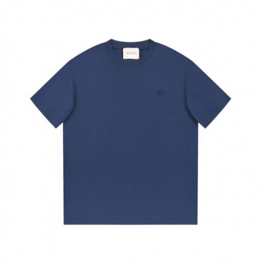 구찌 남/녀 네이비 크루넥 반팔티 - Gucci Unisex Navy Short sleeved Tshirts 