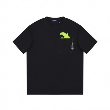 루이비통 남성 블랙 크루넥 반팔티 - Louis vuitton Mens Black Short sleeved Tshirts 