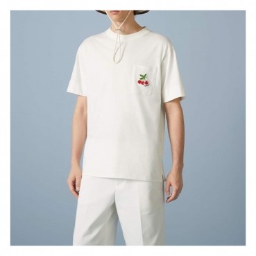 구찌 남/녀 화이트 크루넥 반팔티 - Gucci Unisex White Short sleeved Tshirts 