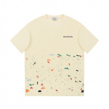 발렌시아가 남성 아이보리 크루넥 반팔티 - Balenciaga Mens Ivory Short sleeved Tshirts 