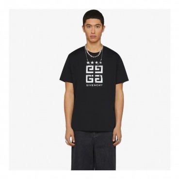 지방시 남성 크루넥 블랙 반팔티 - Givenchy Mens Black Short Sleeved Tshirts 