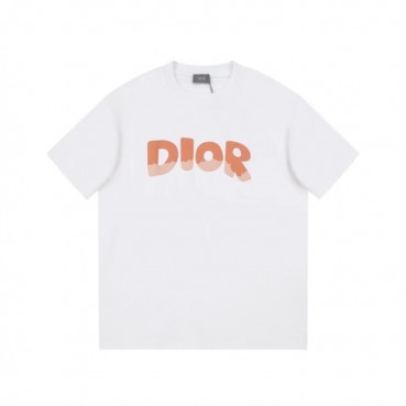 디올 남성 화이트 크루넥 반팔티 - Dior Mens White Short sleeved Tshirts 