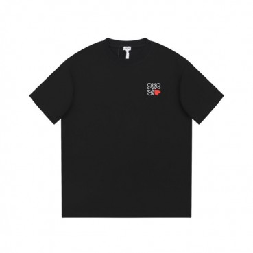 로에베 남/녀 이니셜 블랙 반팔티 - Loewe Unisex Black Short sleeved Tshirts 