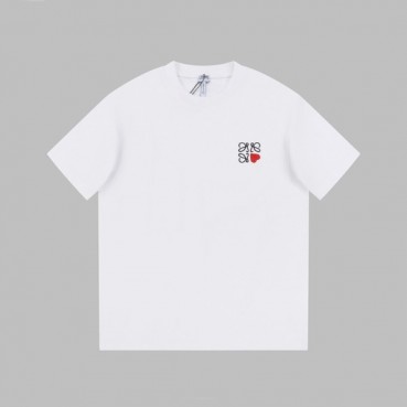 로에베 남/녀 이니셜 화이트 반팔티 - Loewe Unisex White Short sleeved Tshirts 