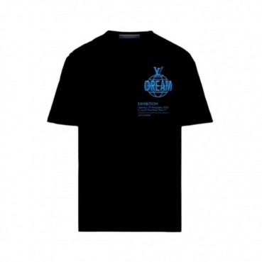 루이비통 남성 블랙 크루넥 반팔티 - Louis vuitton Mens Black Short sleeved Tshirts 