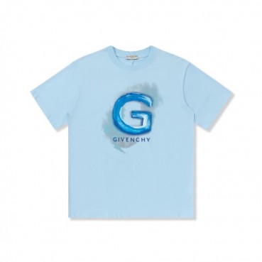 지방시 남성 크루넥 블루 반팔티 - Givenchy Mens Blue Short Sleeved Tshirts 