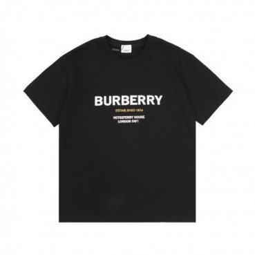 버버리 남성 블랙 크루넥 반팔티 - Burberry Mens Black Short Sleeved Tshirts 