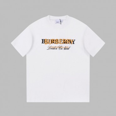 버버리 남성 화이트 크루넥 반팔티 - Burberry Mens White Short Sleeved Tshirts 