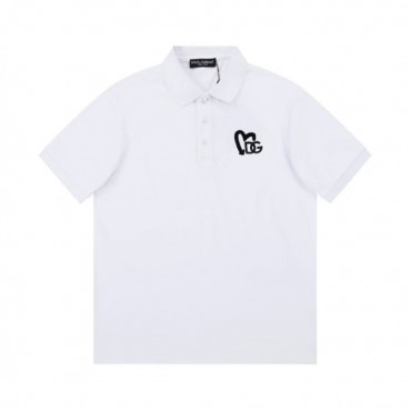 돌체앤가바나 남성 화이트 폴로 반팔티 - Dolce&Gabbana Mens White Tshirts 