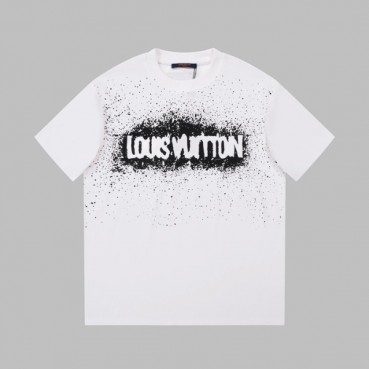 루이비통 남성 화이트 크루넥 반팔티 - Louis vuitton Mens White Short sleeved Tshirts 
