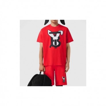 버버리 남성 레드 크루넥 반팔티 - Burberry Mens Red Short Sleeved Tshirts 