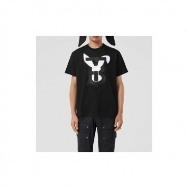 버버리 남성 블랙 크루넥 반팔티 - Burberry Mens Black Short Sleeved Tshirts 